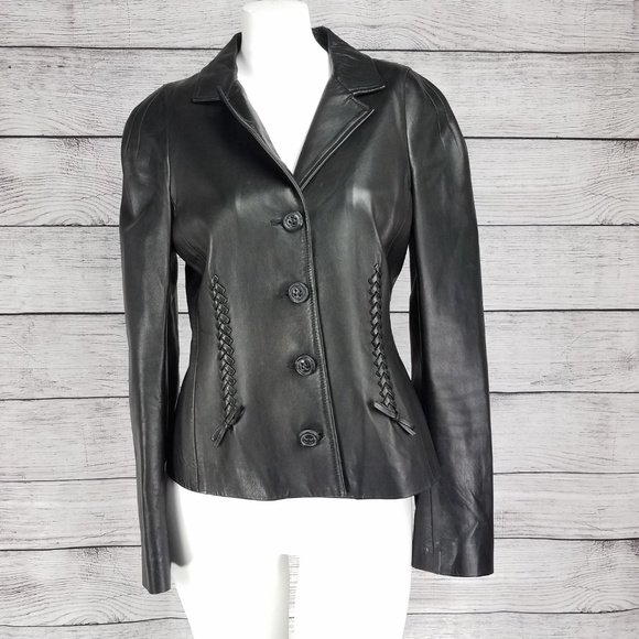 Salvatore Ferragamo Jackets & Blazers - Salvatore Ferragamo Leather Blazer Jacket IT 42